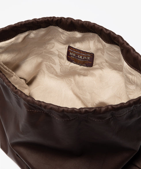MR.OLIVE E.O.I / WATER PROOF WASHABLE LEATHER / DRAWSTRING GYM BAG ミスターオリーブ イーオーアイ/ウォータープルーフウォッシャブルレザー/ドローストリングジムバッグ